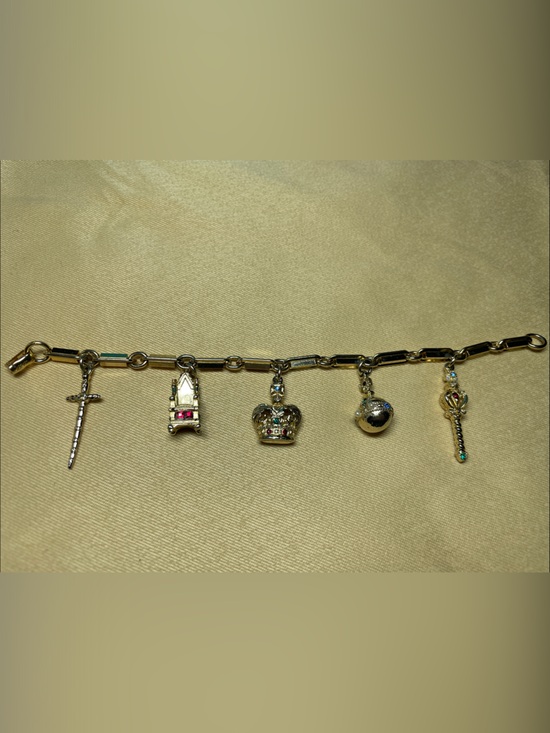 Coro Jewelry - Rare Vintage Coro GoldTone Charm Bracelet Coronation/Royal Inspired Like New